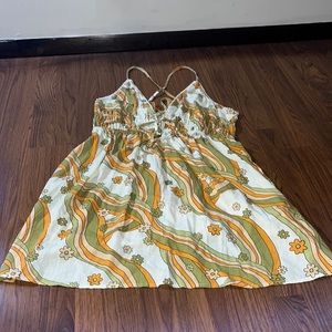 Orange, Green, Pink and Off White Dress
